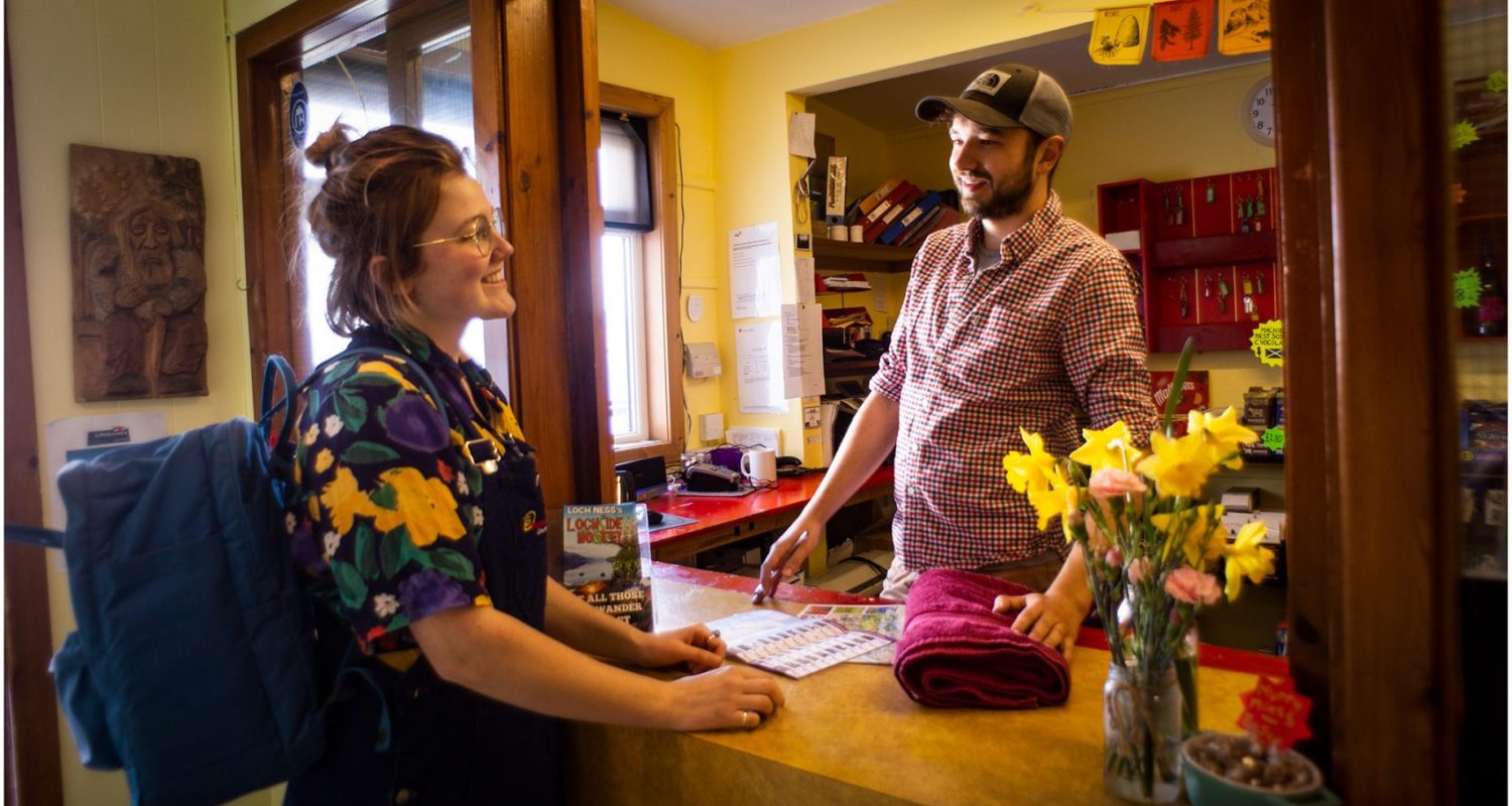 Reception of Lochside Hostel