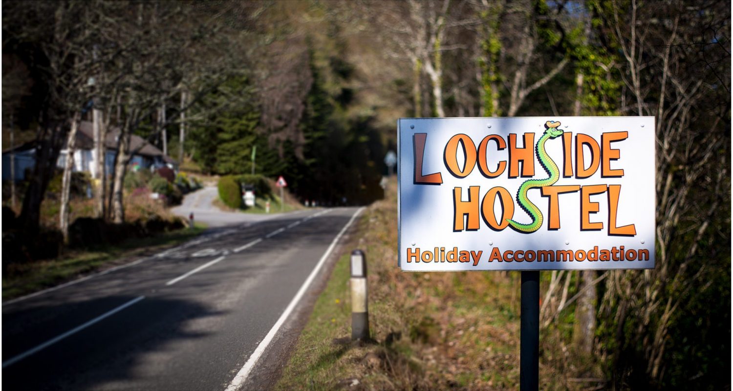 Lochside Hostel Sign