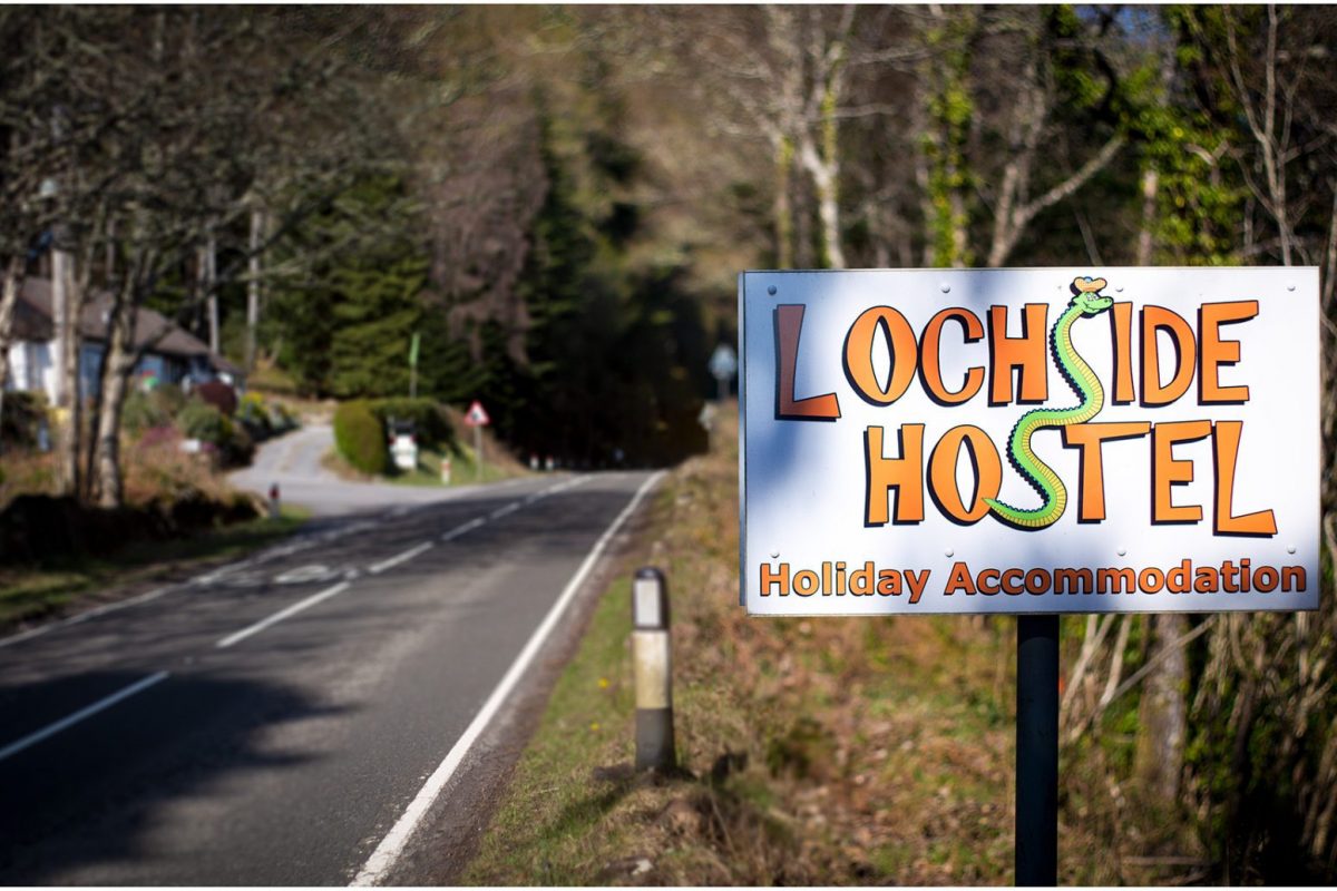 Lochside Hostel Sign