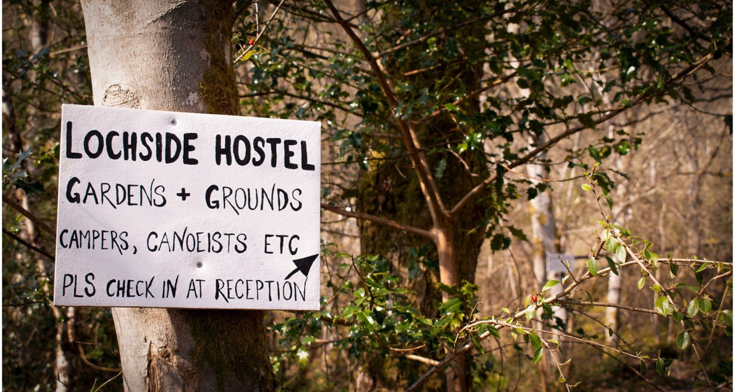 Sign at Lochside Hostel