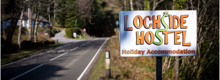 Lochside Hostel Sign