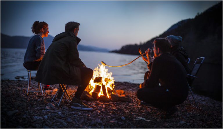 Bonfire at Lochside Hostel