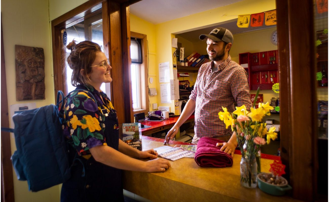 Reception of Lochside Hostel