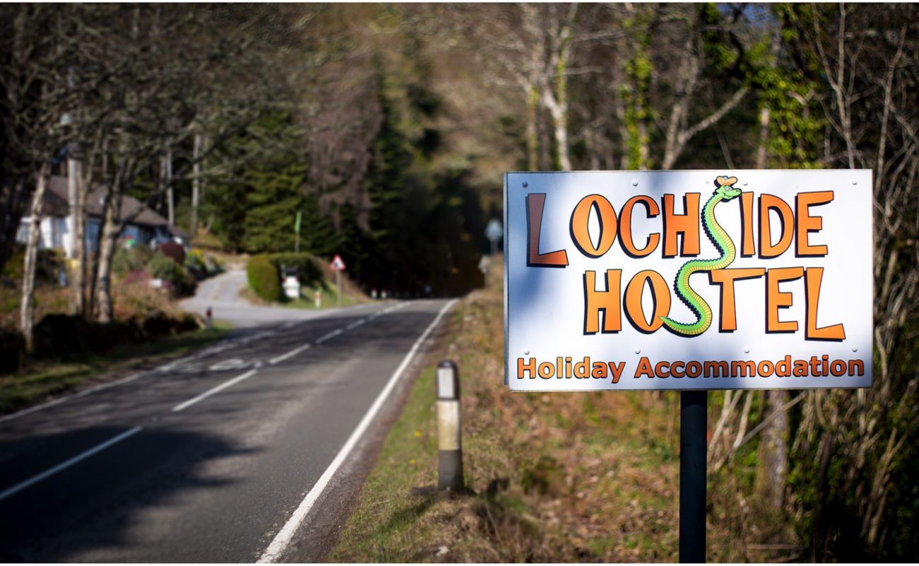 Lochside Hostel Sign