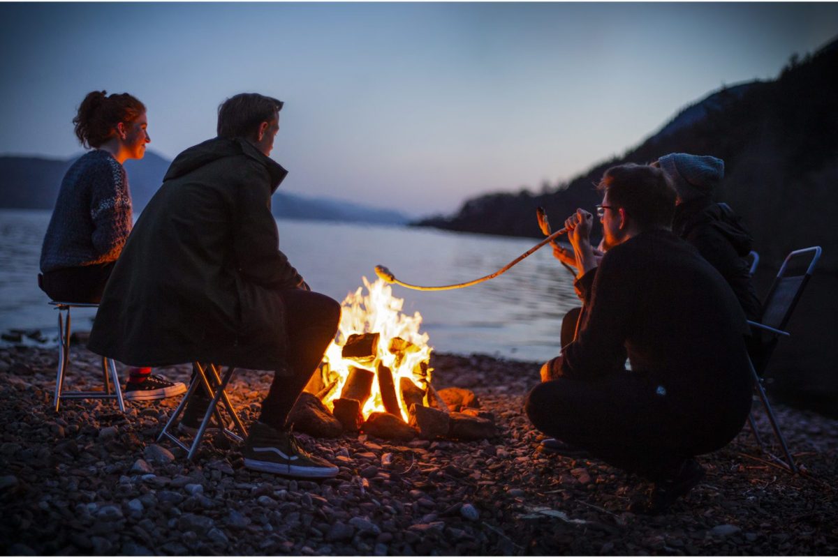 Bonfire at Lochside Hostel