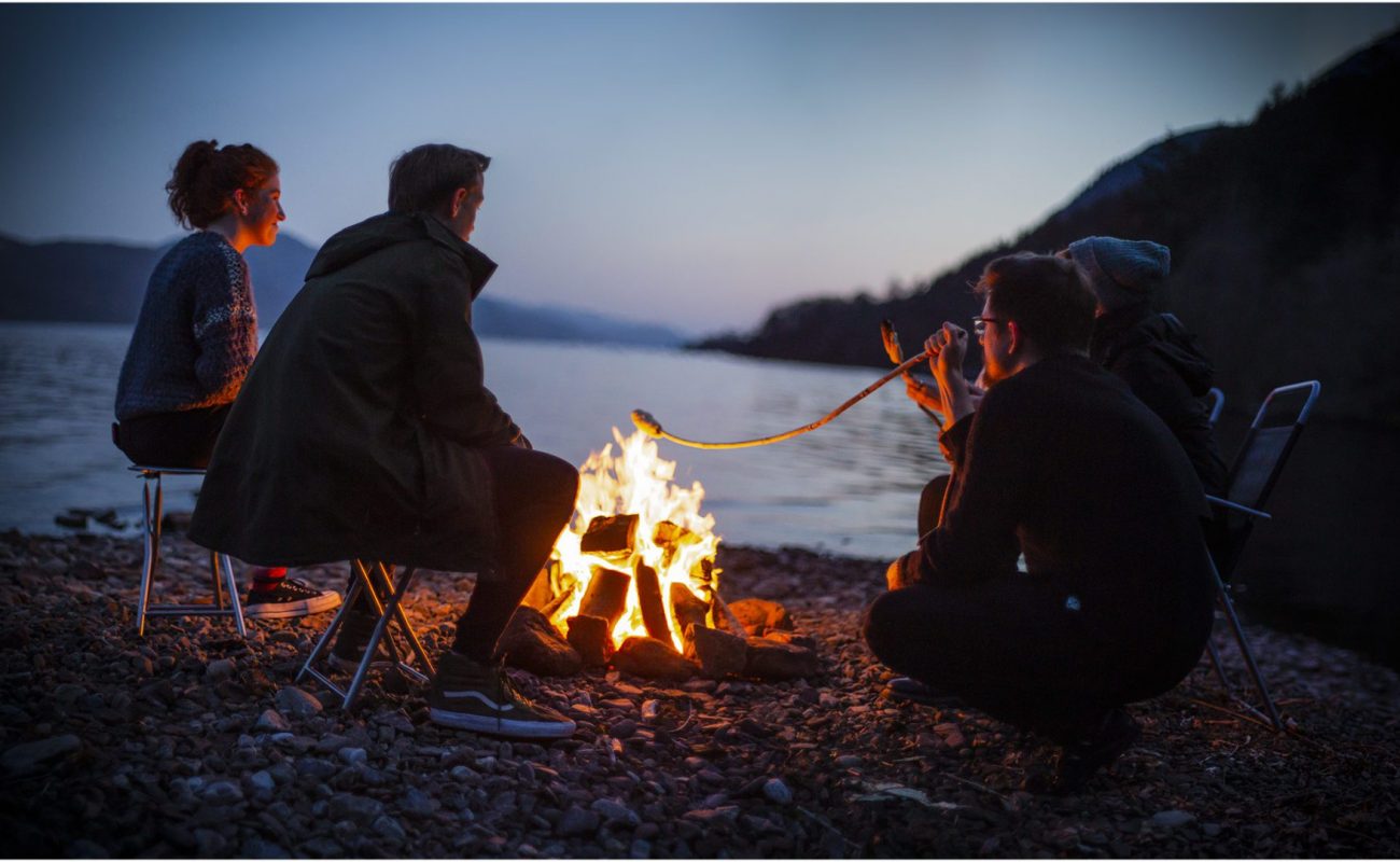 Bonfire at Lochside Hostel