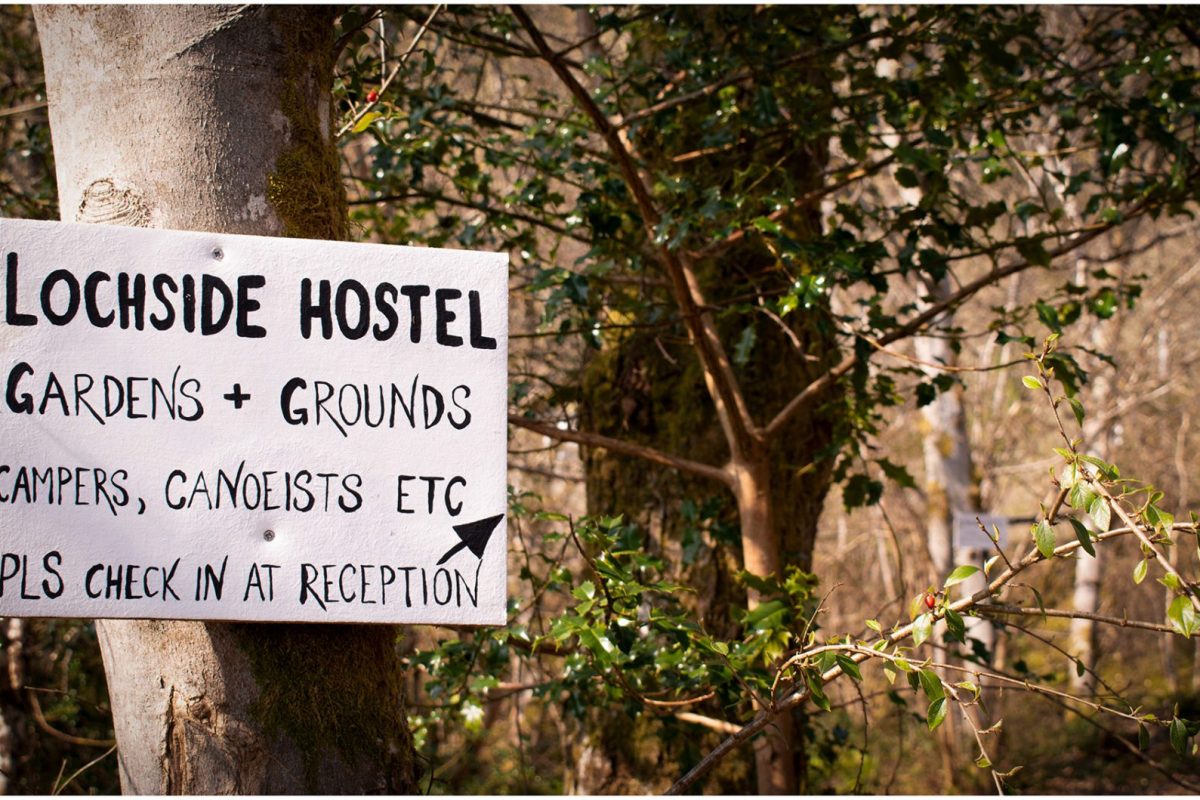 Sign at Lochside Hostel