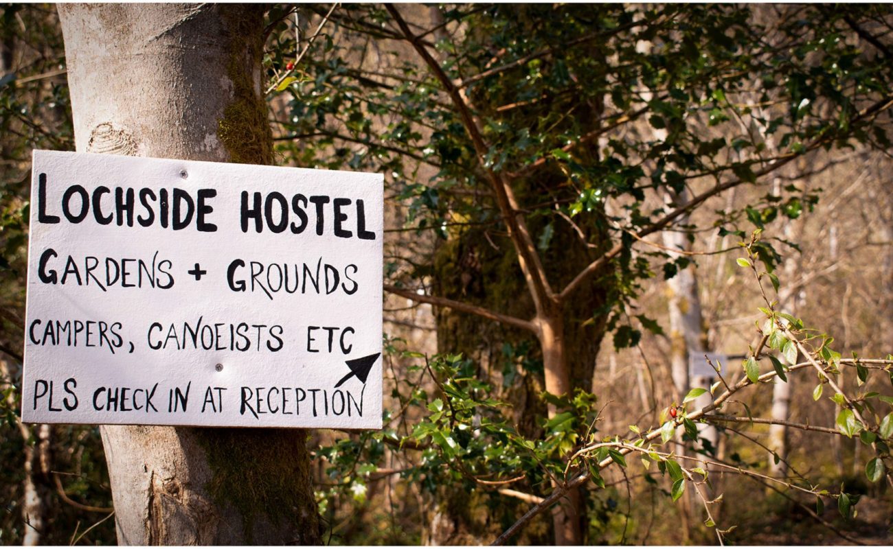 Sign at Lochside Hostel