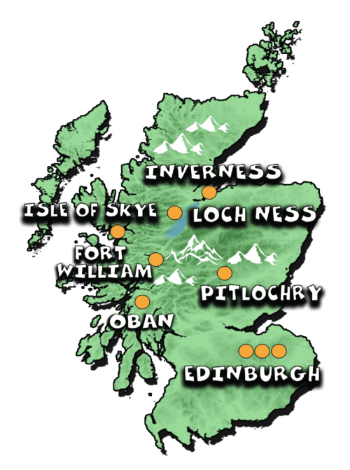 Scotland’s Top Hostels Map Scotland's Top Hostels Map